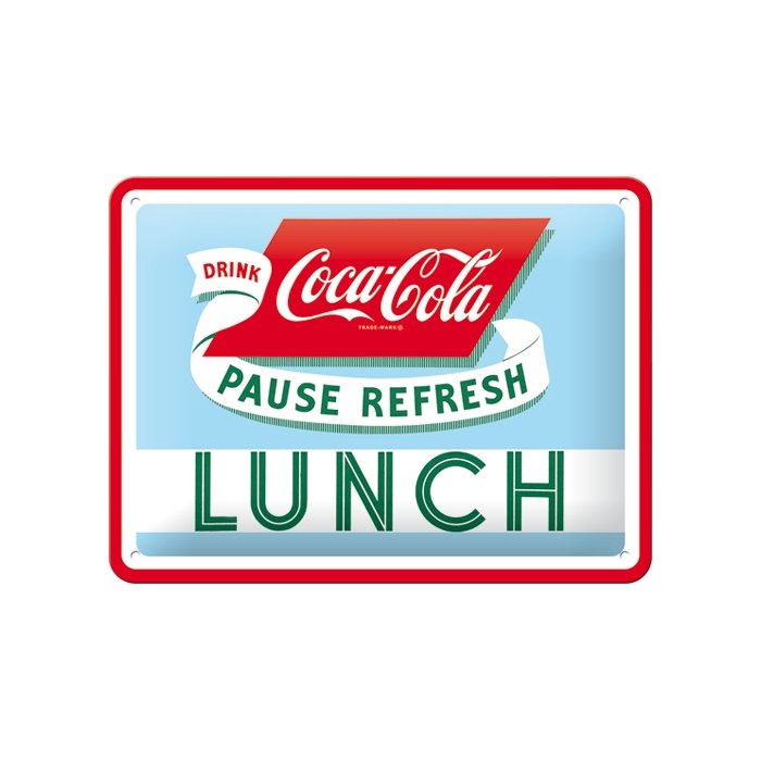 Metallplaat 15x20cm /  Coca-Cola Lunch