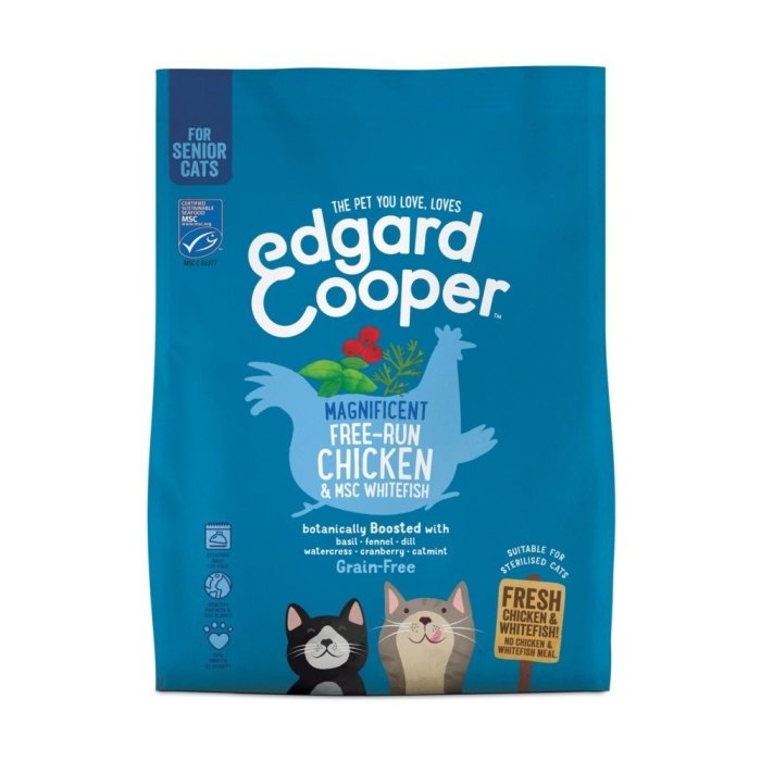 Edgard Cooper kassi täissööt, seenioritele kana/valge kala / 300g