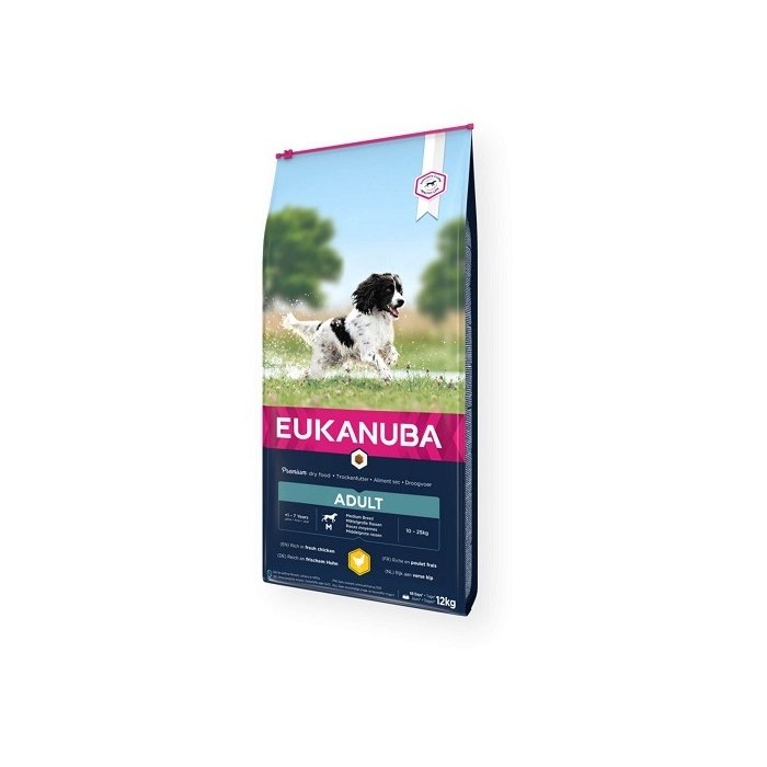 EUKANUBA Adult kanalihaga keskmistele koertele 12 kg
