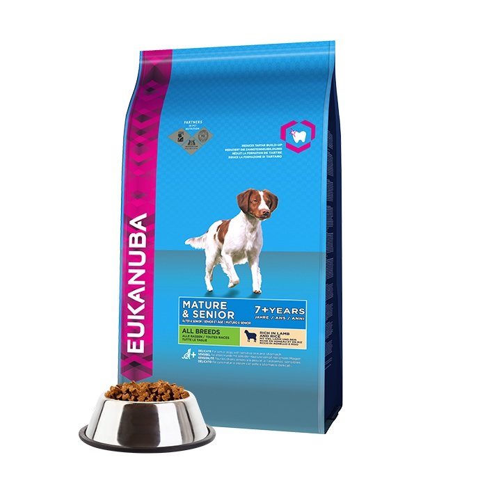Koeratoit Eukanuba  Mature&Senior All Breeds Lamb & Rice eakatele 