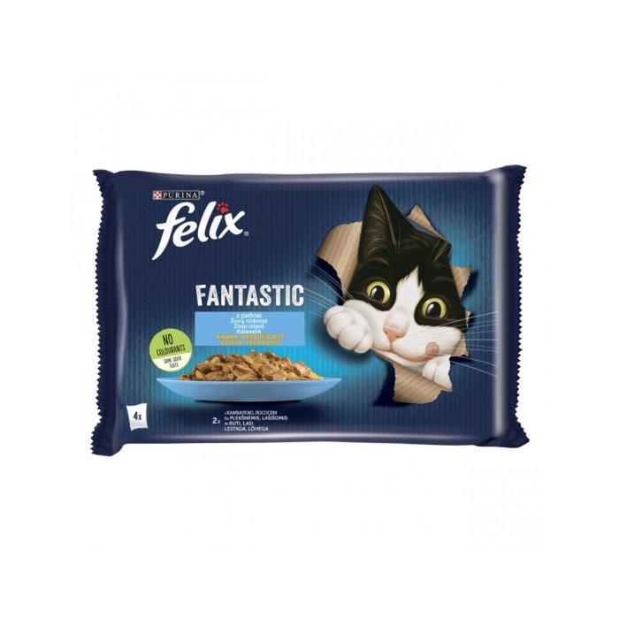 Felix® Fantastic kiisueine lõhe ja lestaga / 4x85g
