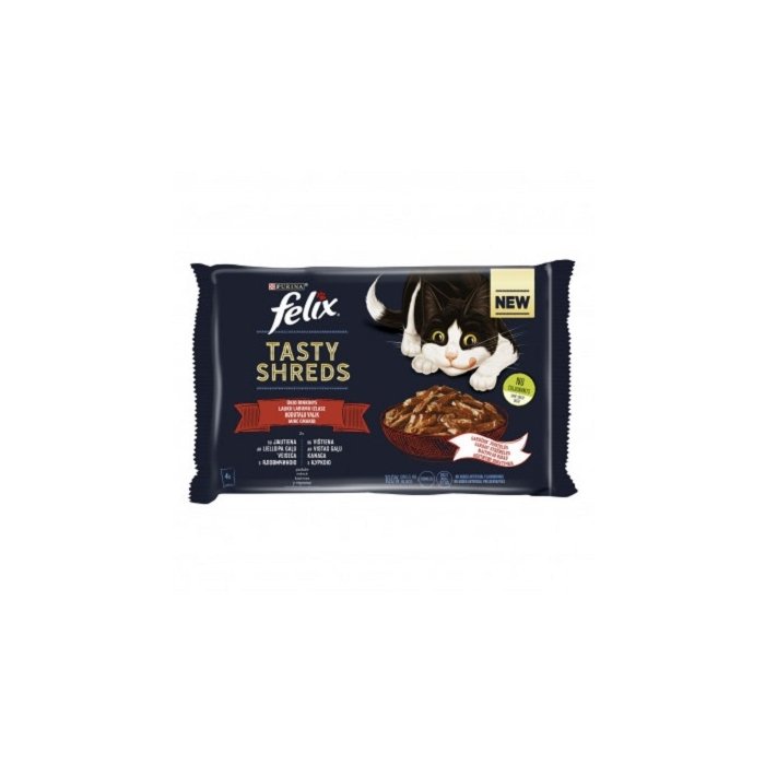 Kiisueine Felix Tasty Shreds lihavalik kassidele / 4x80g