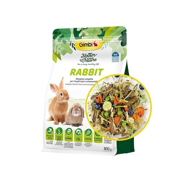Toit küülikutele / Gimbi Mother Nature / 800g
