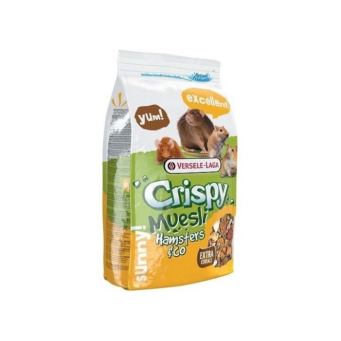 Täissööt Crispy Muesli - Hamsters & Co Tasty, hamstritele, liivahiirtele, rottidele ja hiirtele 1kg