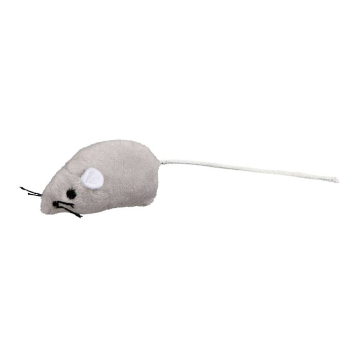 Mänguasi kassidele Hiir, 5 cm, pehme, hall