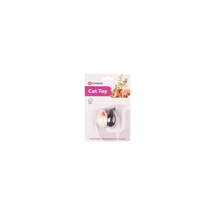 Flamingo kassi mänguasi hiir naistenõgesega 6cm / 2tk