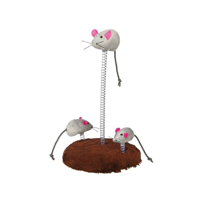 Plüüžist mänguasi kassidele Mouse Family on Springs 