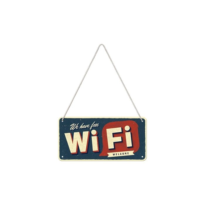 Metallplaat 10x20cm / Free Wi-Fi / LM
