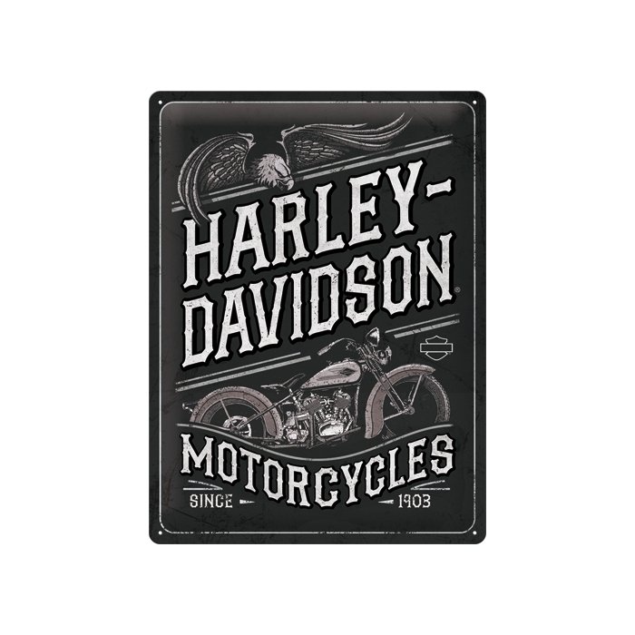 Metallplaat 30x40cm / Harley-Davidson - Motorcycles Eagle
