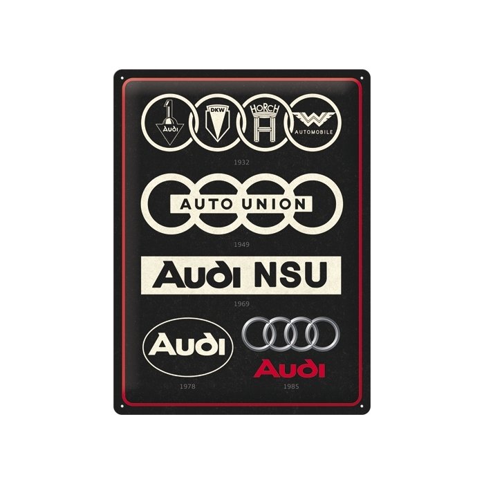 Metallplaat 30x40cm / Audi - Logo Evolution