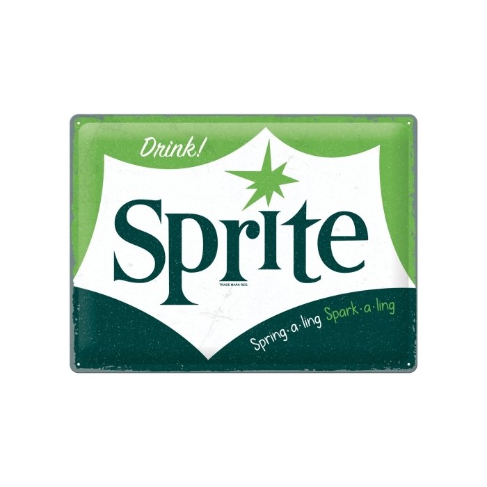 Metallplaat 30x40cm / Sprite - Logo