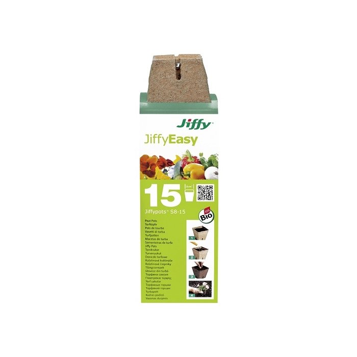 Turbapotid Easy S-8 kandilised 8cm Jiffy 15tk/pakis