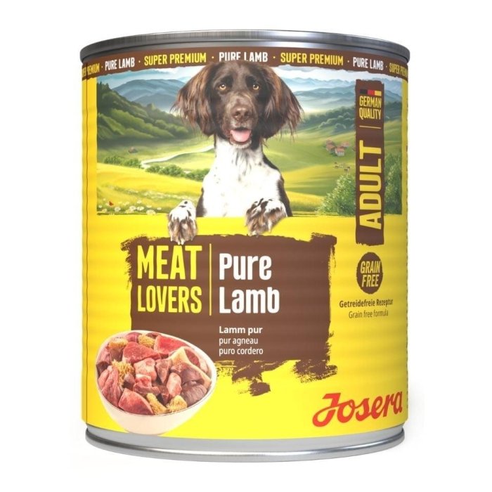 Meat Lovers Pure Lamb on teravilja- ja gluteenivaba märgtoit täiskasvanud koertele, mille ainsaks loomse valgu allikaks on maitsev lambaliha.