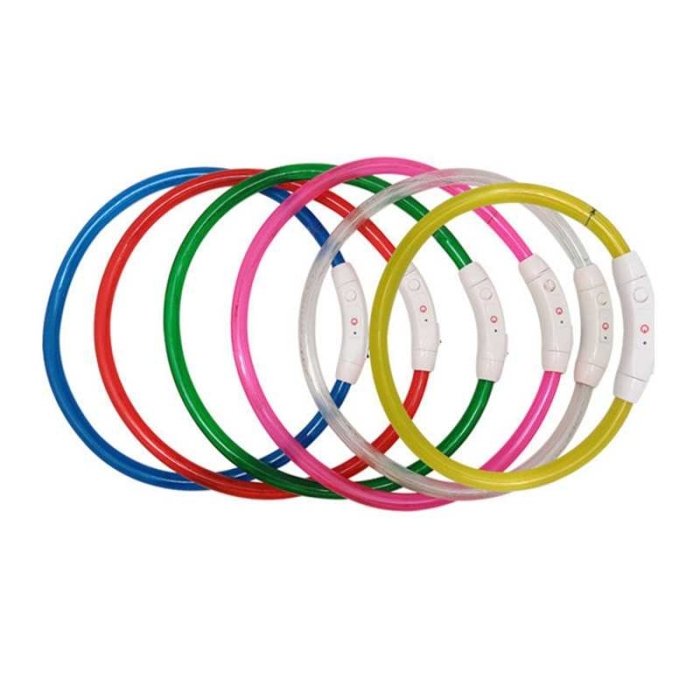 Kaelarihm koerale LED-valgustusega USB laetav M / roheline