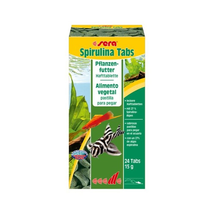 Sööt kõikidele taimetoitlastest kaladele Sera Premium Spirulina / 24tab /K