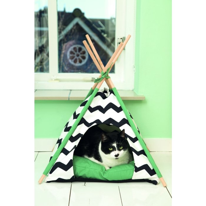 Beeztees Kioni kassipesa must-valge / 70cm