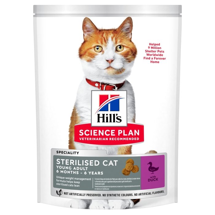 Hills kuivtoit steriliseeritud kassidele Young Adult pardilihaga / 10kg