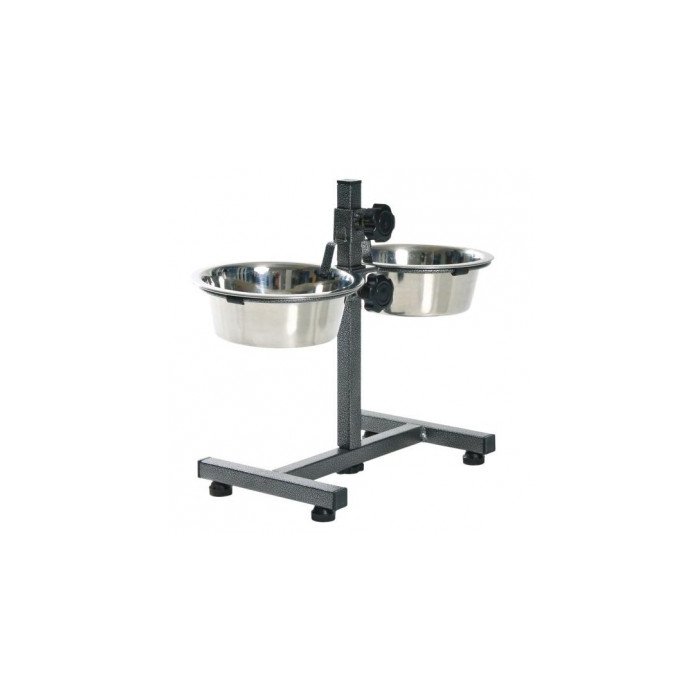 Roostevabast terasest kausside komplekt tõstetud alusega Dog bar, 2 × 2,8 l/ø 24 cm