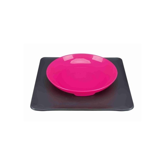 Kauss alusmatiga Yummynator libisemiskindel 0,4L/24x24cm roosa/ hall