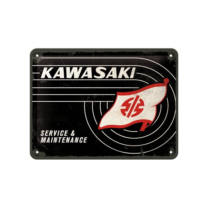 Metallplaat 15x20cm / Kawasaki Service & Maintenance