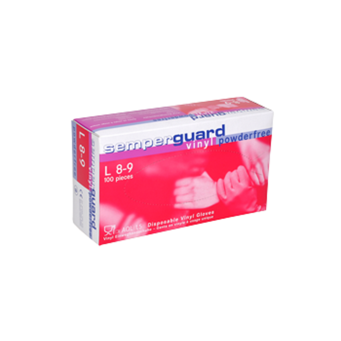 Kindad vinüül läbipaistev / puudrita M / Semperguard / 100tk karp
