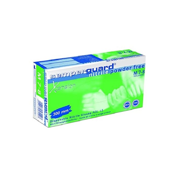 Kindad nitriil Xtension sinine pikem varrukas M Semperguard / 100tk/pk