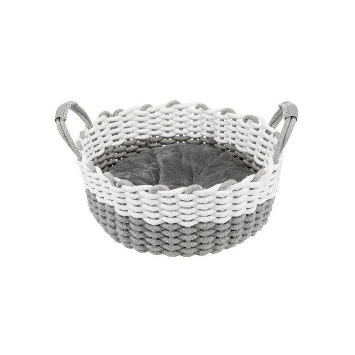 Koera korv Nabou 45 cm, hall/valge