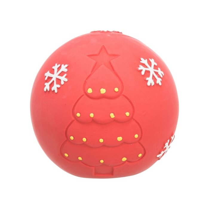 Koera mänguasi Xmas pall, lateks, ø 8 cm