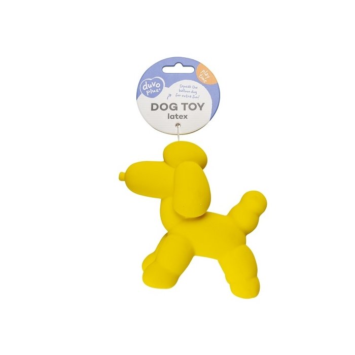 Koera mänguasi latex balloon Poodle 14x6x12,5cm yellow