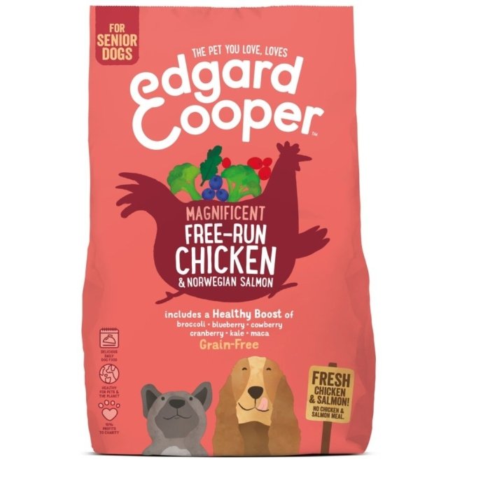 Edgard Cooper Free-Run koeratoit senior, kana ja lõhe / 700g