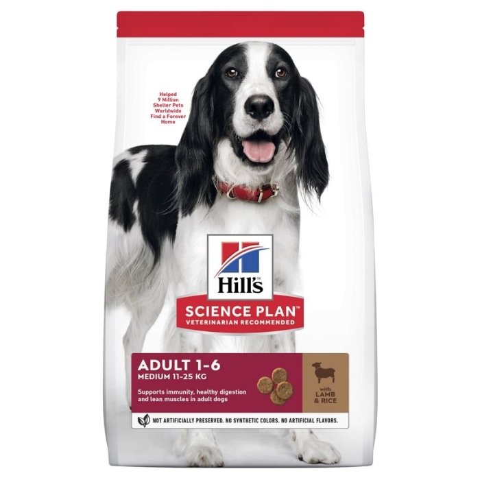 Hill's Science Plan koeratoit lamba & riisiga keskmisele koerale / 2,5kg 