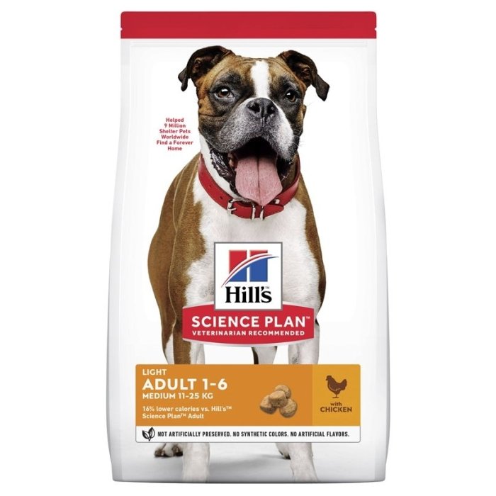 Hill's Science Plan Light koeratoit kanaga keskmisele koerale / 14kg