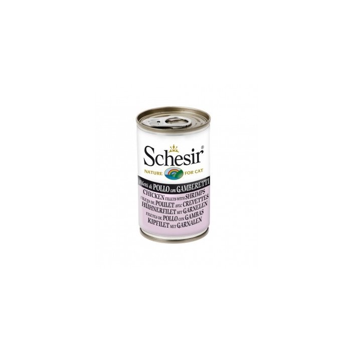 Schesir kassikonserv Cat kanafileed+krevetid / 140g