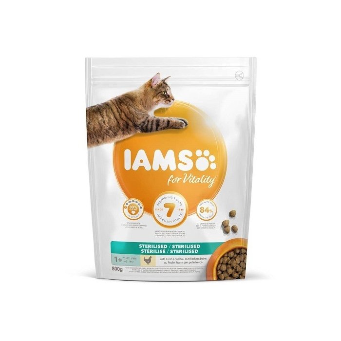 Kuiv täissööt IAMS CAT Adult Steriliseeritud kanaga 3kg kassidele