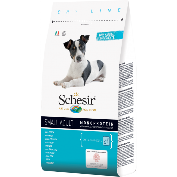 Kuivtoit koertele Schesir DRY LINE Small Adult Maintenance kalaga / 800g