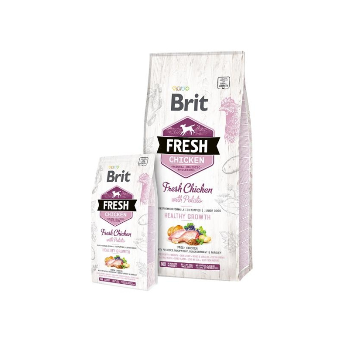 Brit FRESH Chicken & Potato kana ja kartuliga kutsikatele ja noorkoertele / 12kg