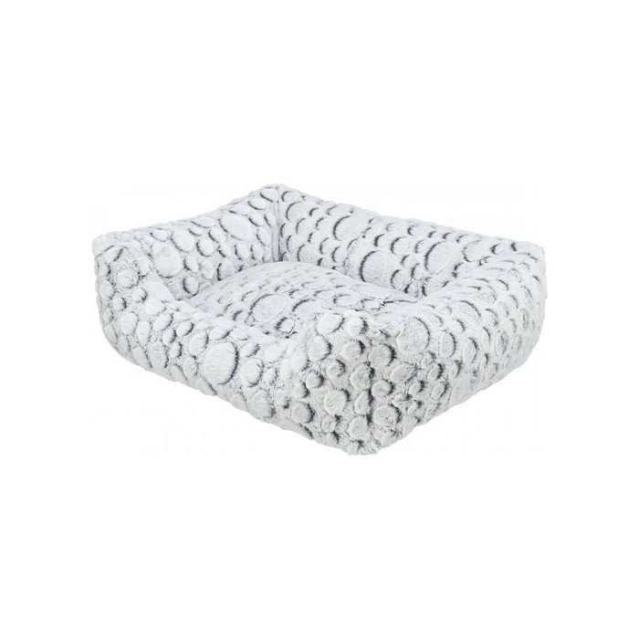 Magamiskoht Mila / ruut / plüüs / 60x50cm / valge / hall