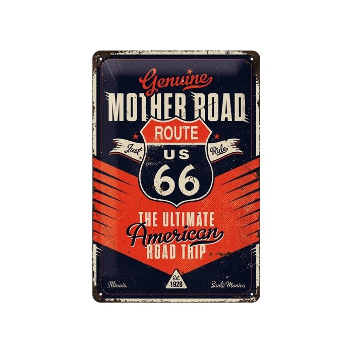 Metallplaat 20x30cm / Route 66 The Ultimate Road Trip / KO