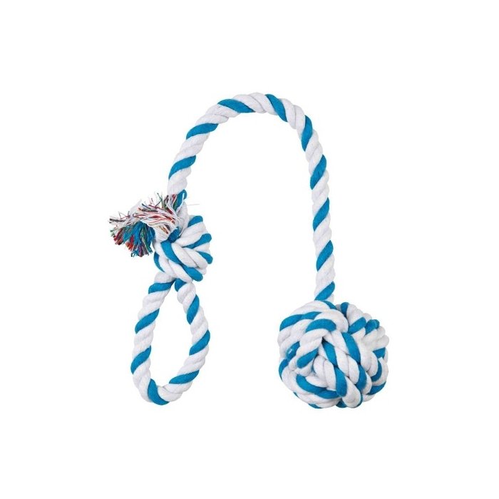 Mänguasi koertele Mängunöör punutud palliga 7mm/50cm