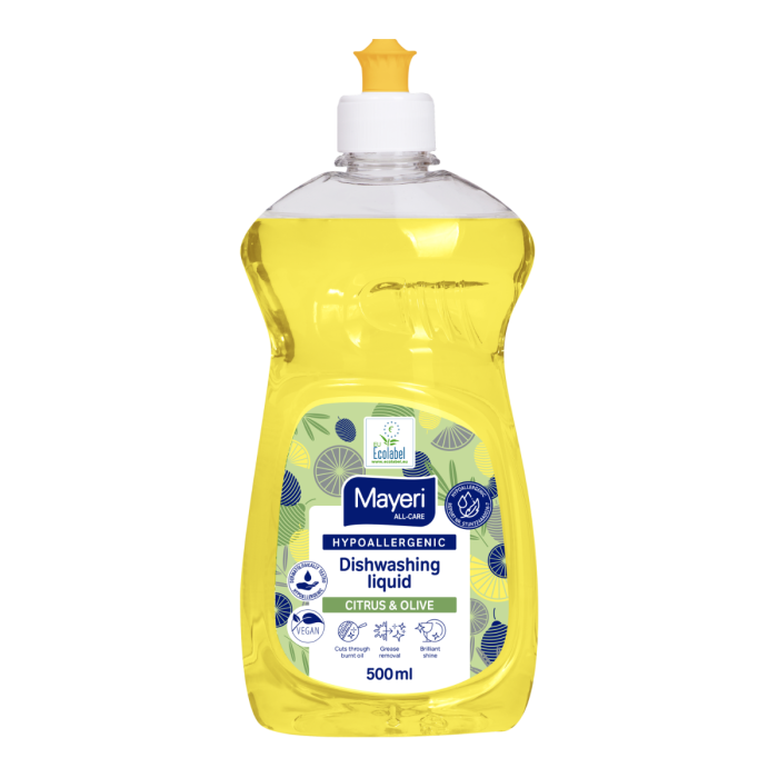Nõudepesuvahend Citrus&Olive hüpoallergeenne Mayeri All-Care 500ml