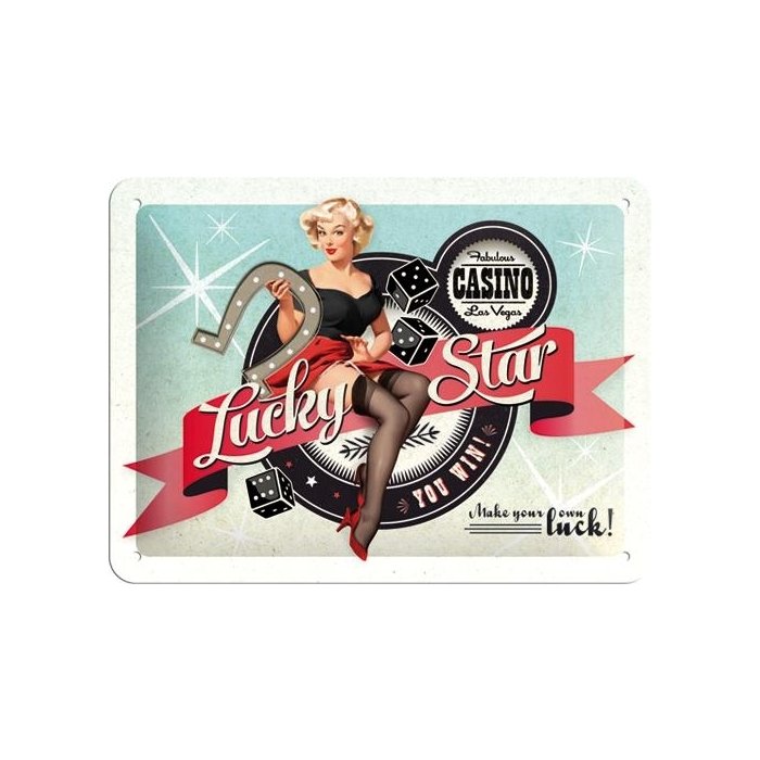 Metallplaat 15x20cm / Lucky Star