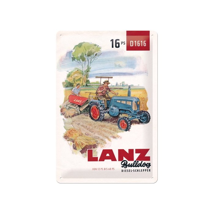 Metallplaat 20x30cm / Lanz Diesel-Schlepper / KO