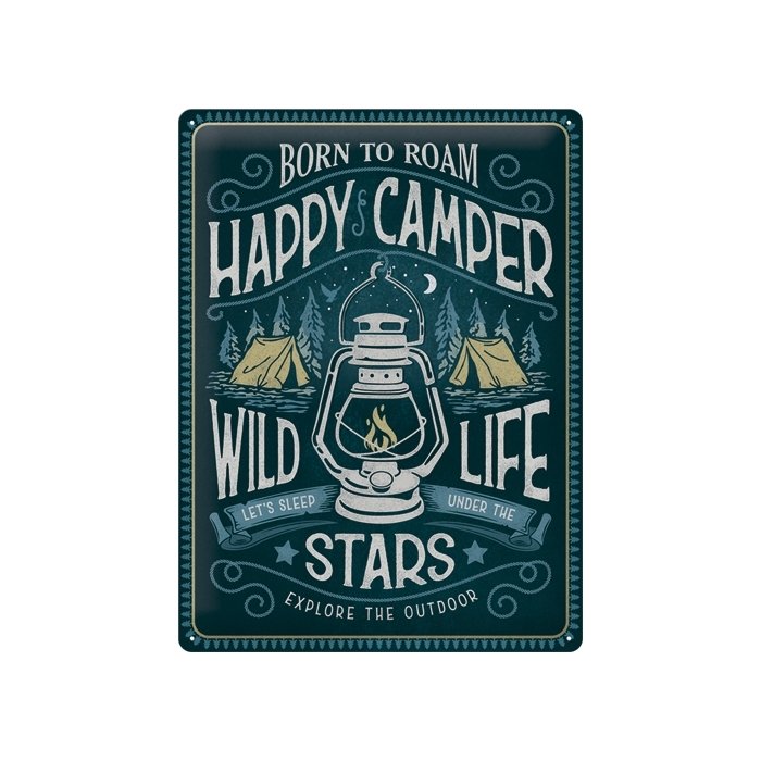 Metallplaat 30x40cm / Happy Camper
