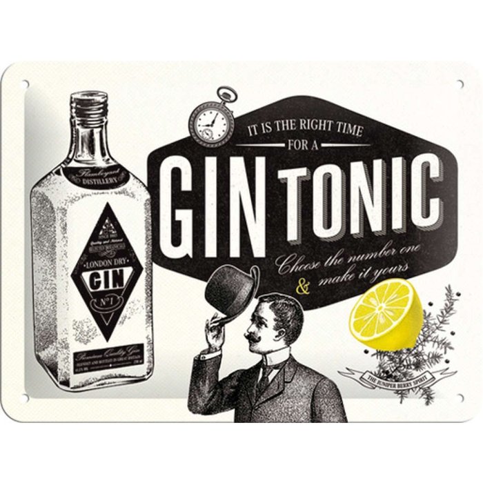 Metallplaat 15x20cm / Gin Tonic