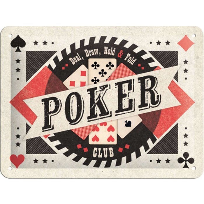 Metallplaat 15x20cm / Poker Club