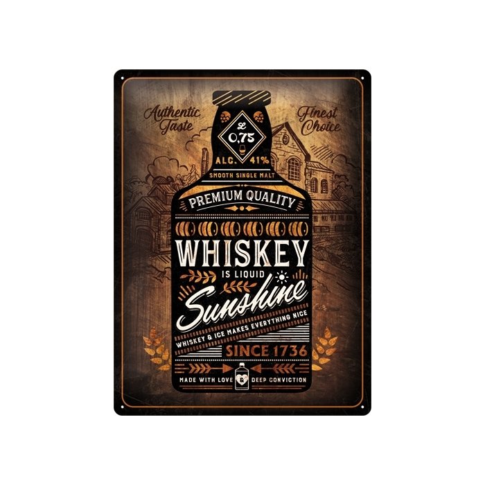 Metallplaat 30x40cm / Whiskey Sunshine 