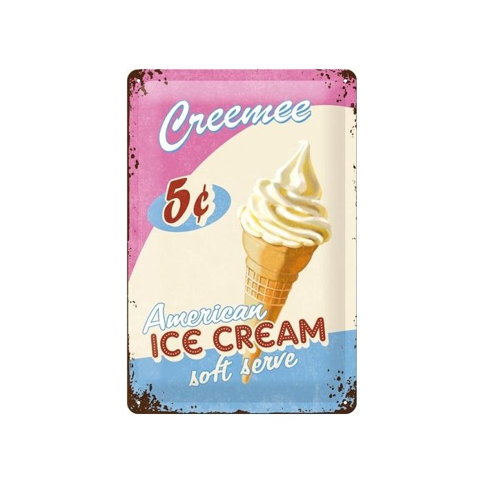 Metallplaat 20x30cm / Ice Cream / KO