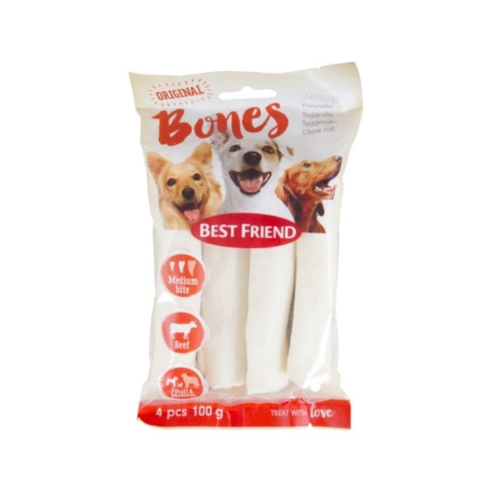 Best Friend koera maius Bones närimisrull valge S/M ./ 100g