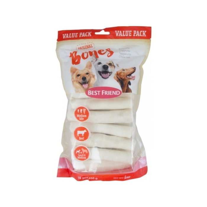 Best Friend koera maius Bones närimisrull valge S/M / 450g