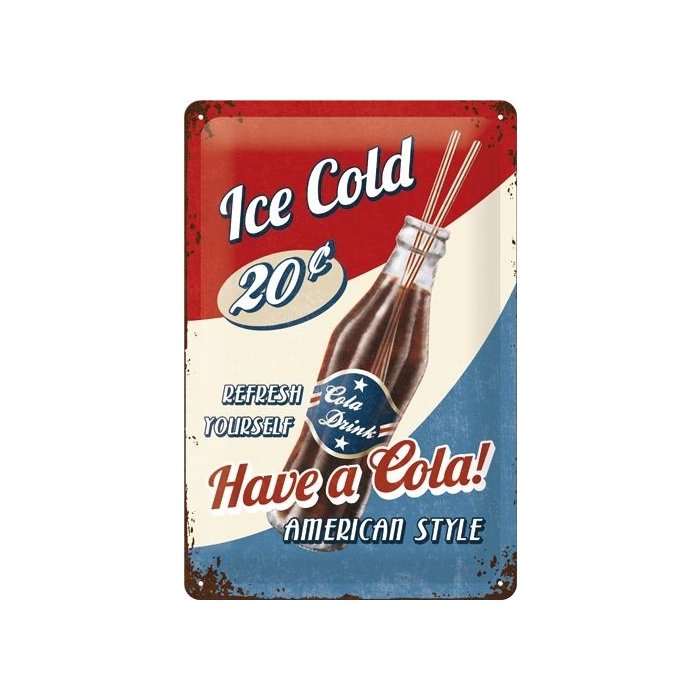 Metallplaat 20x30cm / Have a Cola! / KO